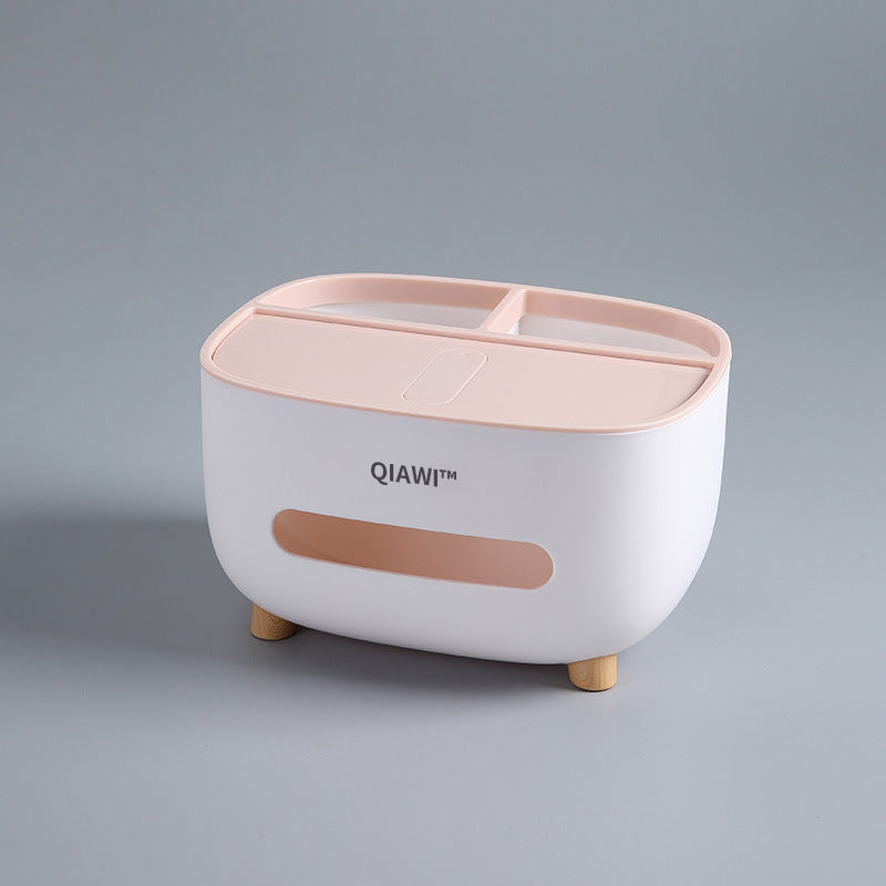 QIAWI™ Multifunctional Tissue Box, Double Layer Tissue Organizer with Storage